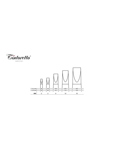 PENNELLO TINTORETTO IN SILICONE A SCALPELLO SERIE 608
