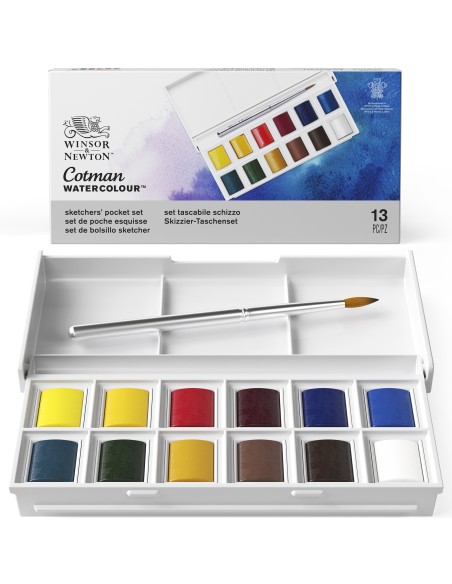 SET "SKETCHERS" 12 MEZZI GODET 'COTMAN' WINSOR & NEWTON