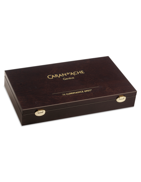 COFANETTO IN LEGNO DA 76 COLORI + 2 BLENDER + 2 GRAFWOOD - 'LUMINANCE' CARAN D'ACHE