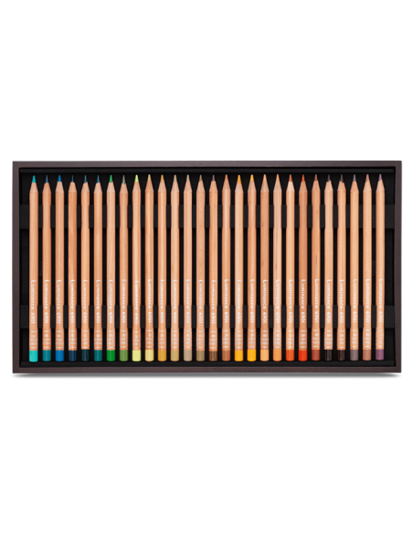 COFANETTO IN LEGNO DA 76 COLORI + 2 BLENDER + 2 GRAFWOOD - 'LUMINANCE' CARAN D'ACHE