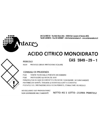 ACIDO CITRICO MONOIDRATO