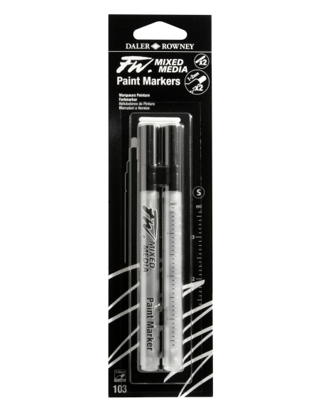 MARKER SET DA 2 CON PUNTA TONDA 1-2MM RICARICABILE