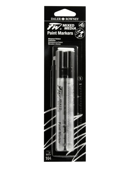 MARKER SET DA 2 CON PUNTA SCALPELLO 1-3MM RICARICABILE