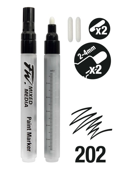 MARKER SET DA 2 CON PUNTA ROTONDA 2-4MM RICARICABILE