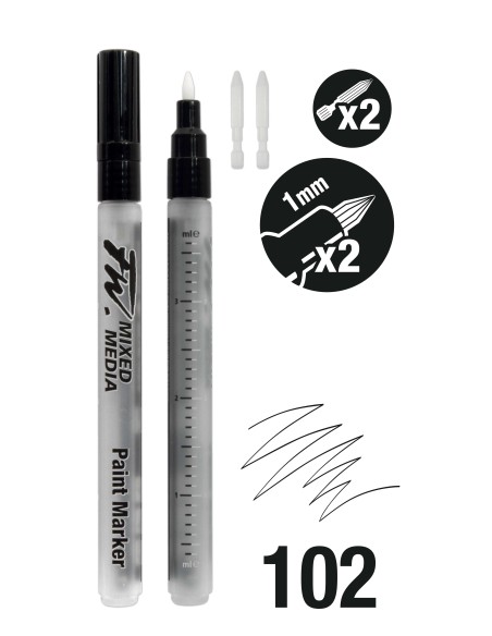 MARKER SET DA 2 CON PUNTA PENNELLO 1MM RICARICABILE