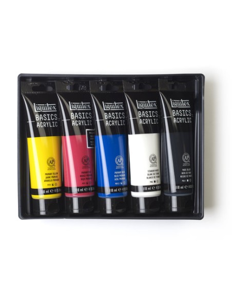 ACRILICO LIQUITEX 'BASICS' - SET 5 TUBI DA 118ML