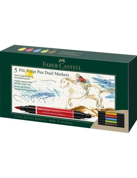 'PITT ARTIST PEN DUAL MARKERS' - CONFEZIONE DA 5