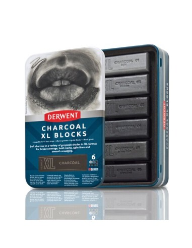 SET 6 'CHARCOAL XL BLOCKS' DERWENT