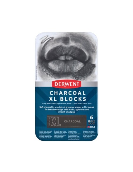 SET 6 'CHARCOAL XL BLOCKS' DERWENT