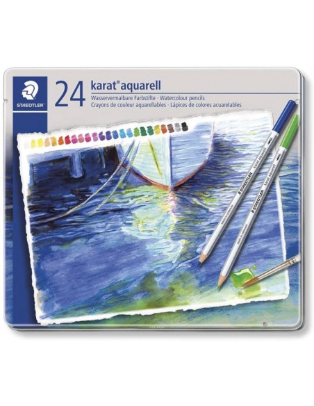 ASTUCCIO IN METALLO DA 24 MATITE COLORATE 'KARAT' STAEDTLER
