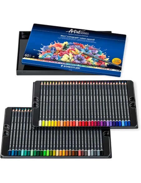 SET 60 MATITE ACQUERELLABILI STAEDTLER MARS LUMOGRAPH COLOUR AQUARELL