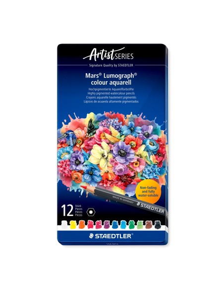 SET 12 MATITE ACQUERELLABILI STAEDTLER MARS LUMOGRAPH COLOUR AQUARELL