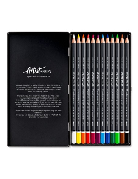 SET 12 MATITE ACQUERELLABILI STAEDTLER MARS LUMOGRAPH COLOUR AQUARELL