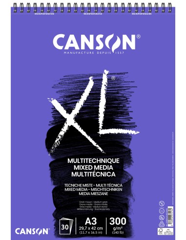 BLOCCO CANSON 'XL' MULTI TECNICA 'MIX MEDIA' 300GR